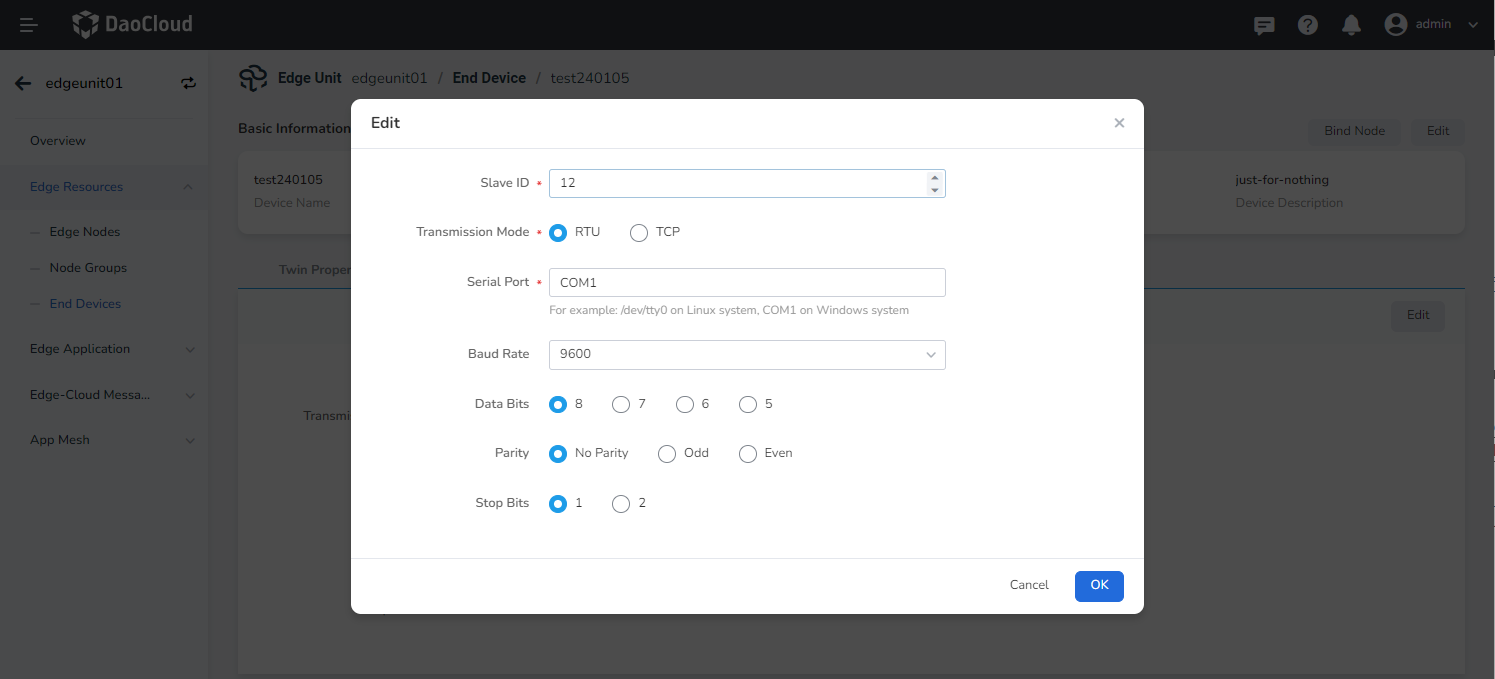 Edit Access Settings